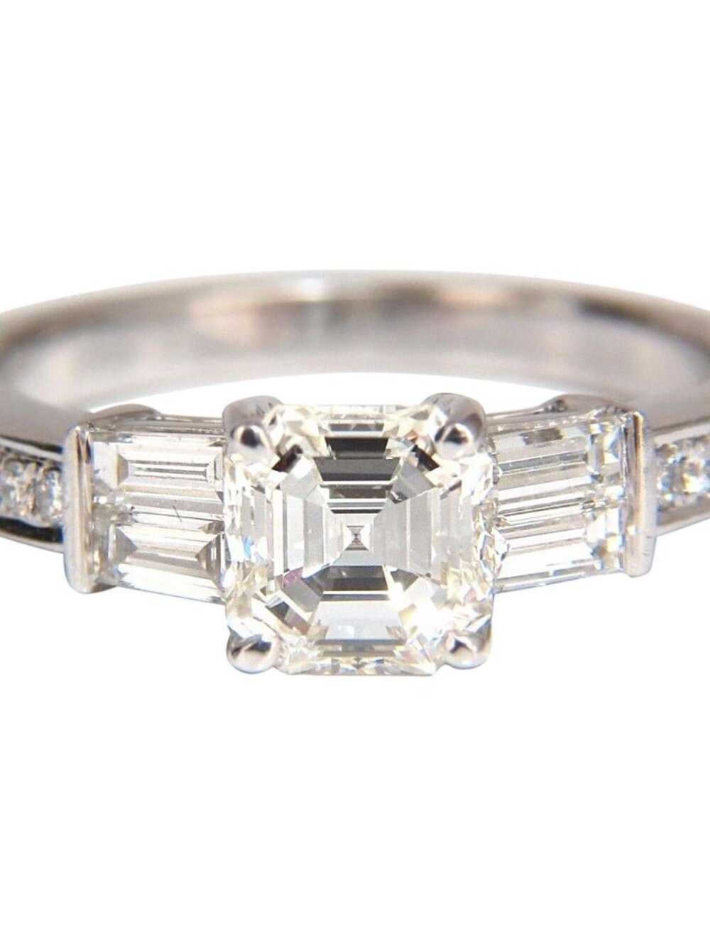 GIA Certified 1.62ct natural asscher diamond ring engagement classic 18kt*